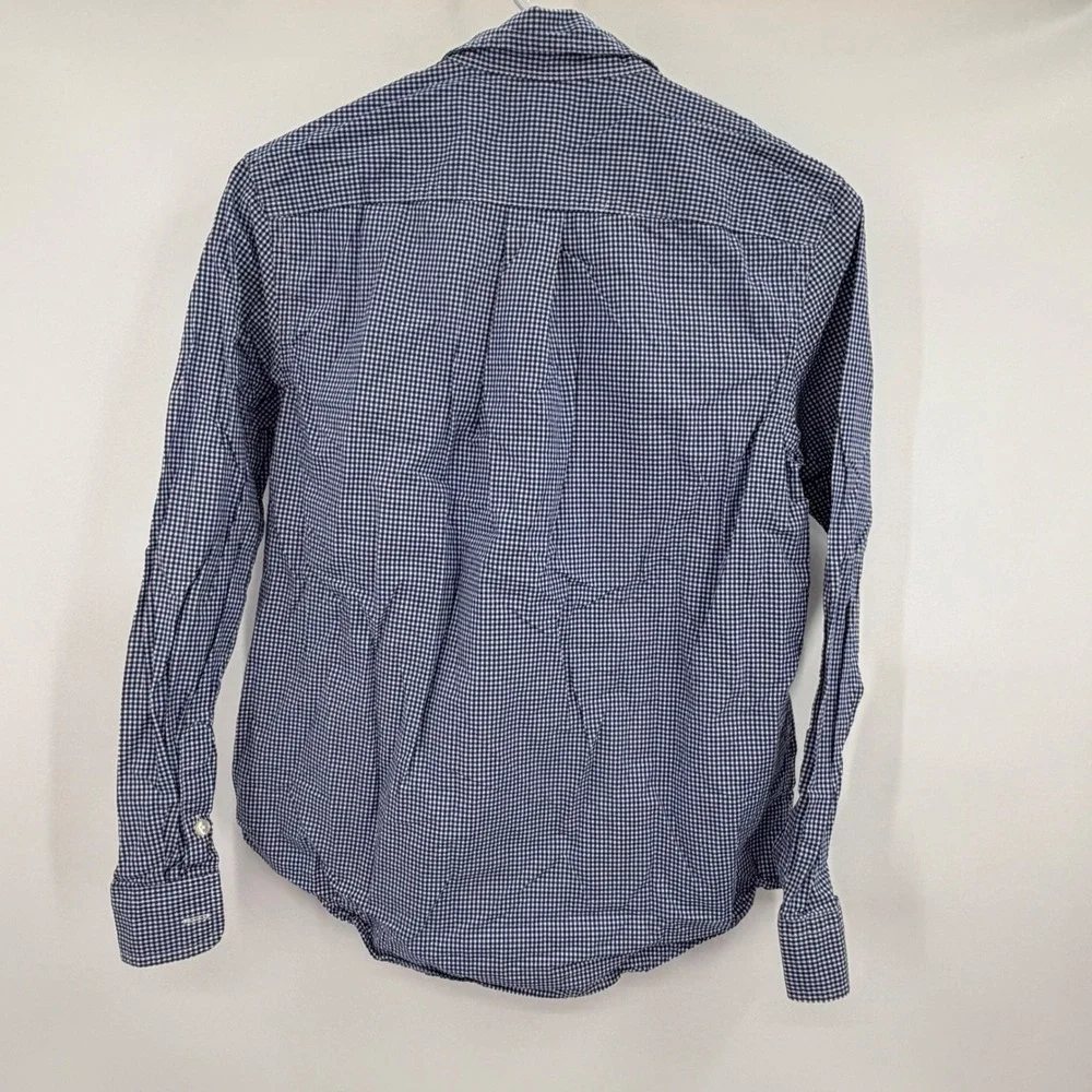 Ralph Lauren Button Down Shirt Kids Size L (14-16) Blue Gingham Long Sleeve Pony